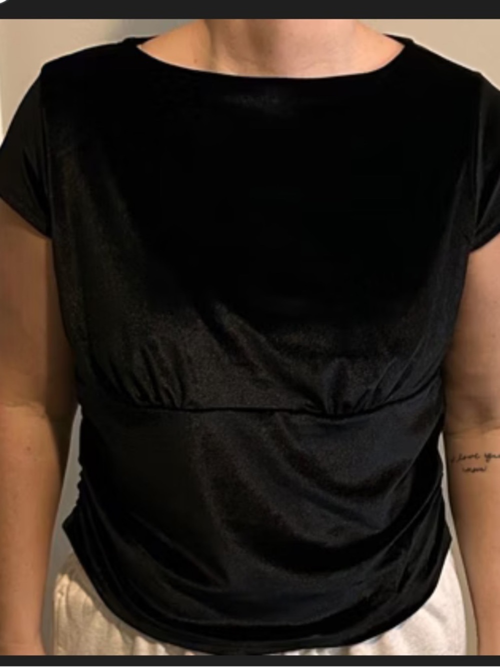 a new day Black Velvet Short Sleeve Tee size M